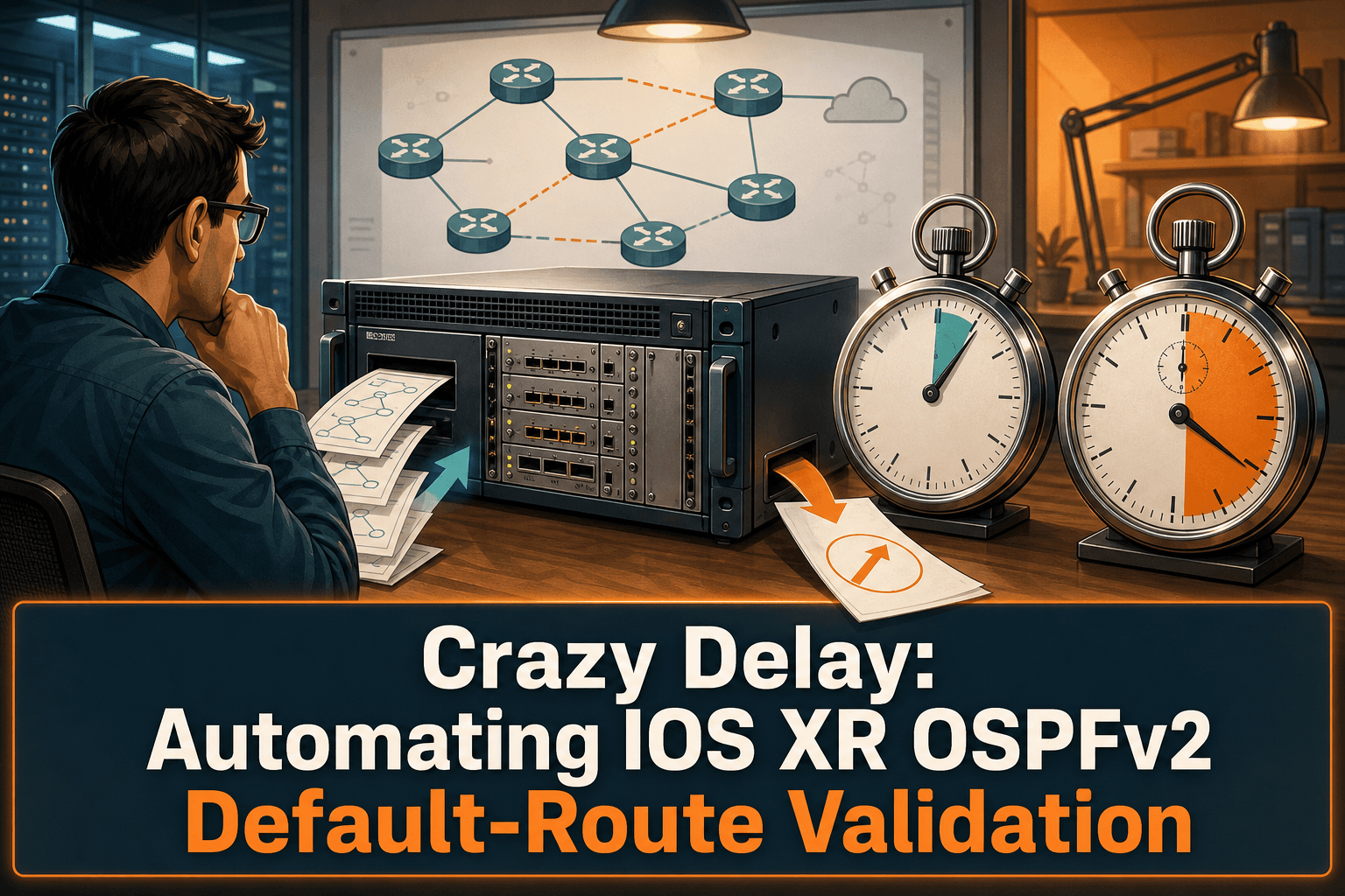 Crazy Delay: Automating IOS XR OSPFv2 Default-Route Validation